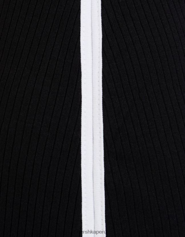 negro Bershka mujer vestido midi con tirantes en contraste 806J6B193