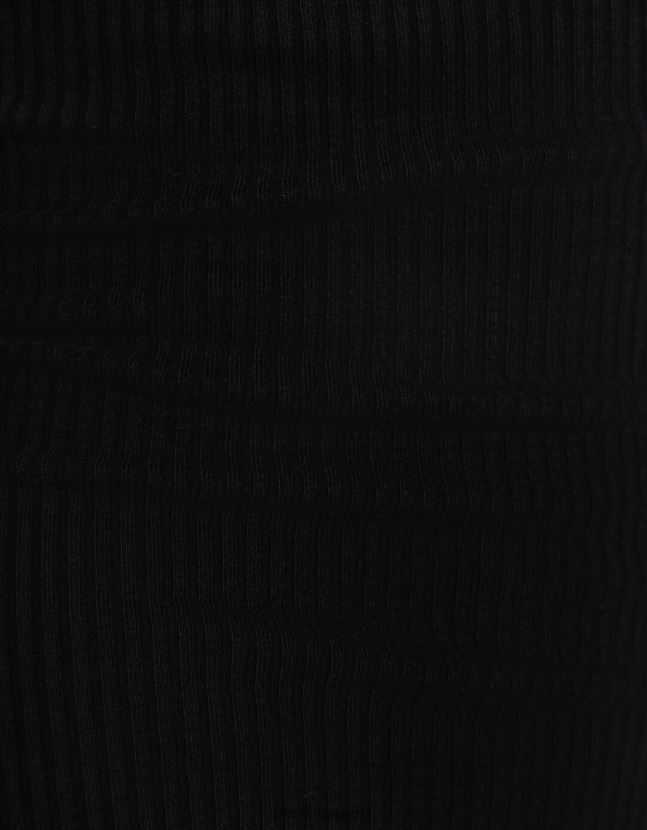 negro Bershka mujer vestido midi de canalé sin mangas 806J6B5