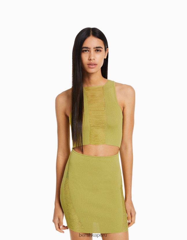 otro Bershka mujer vestido corto sin mangas tejido abierto 806J6B120