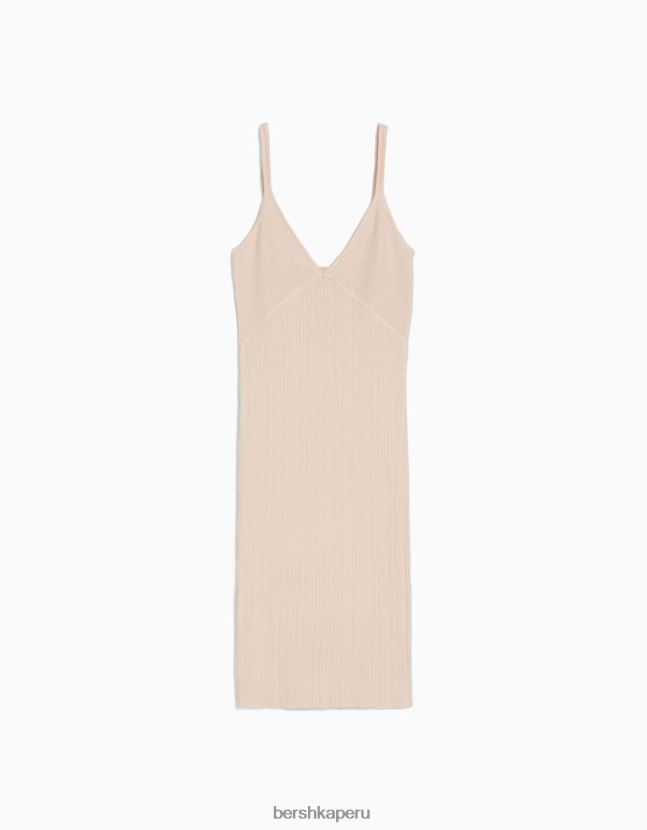 rosa Bershka mujer vestido corto con tiras 806J6B164