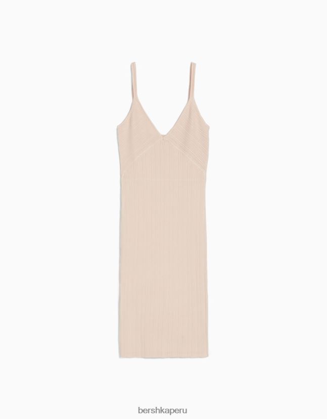 rosa Bershka mujer vestido corto con tiras 806J6B4095