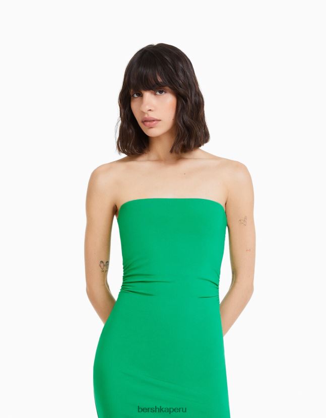 verde Bershka mujer vestido corto con hombros descubiertos 806J6B1844