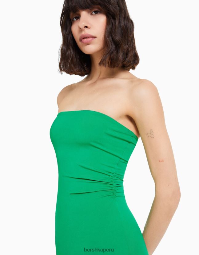 verde Bershka mujer vestido corto con hombros descubiertos 806J6B1844