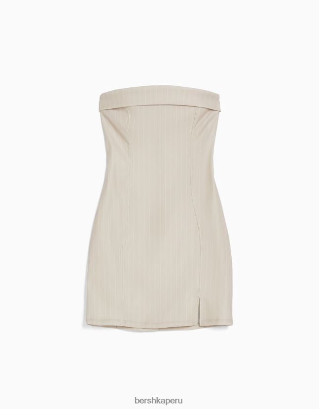 visón Bershka mujer mini vestido estilo corsé con escote palabra de honor relax fit 806J6B95