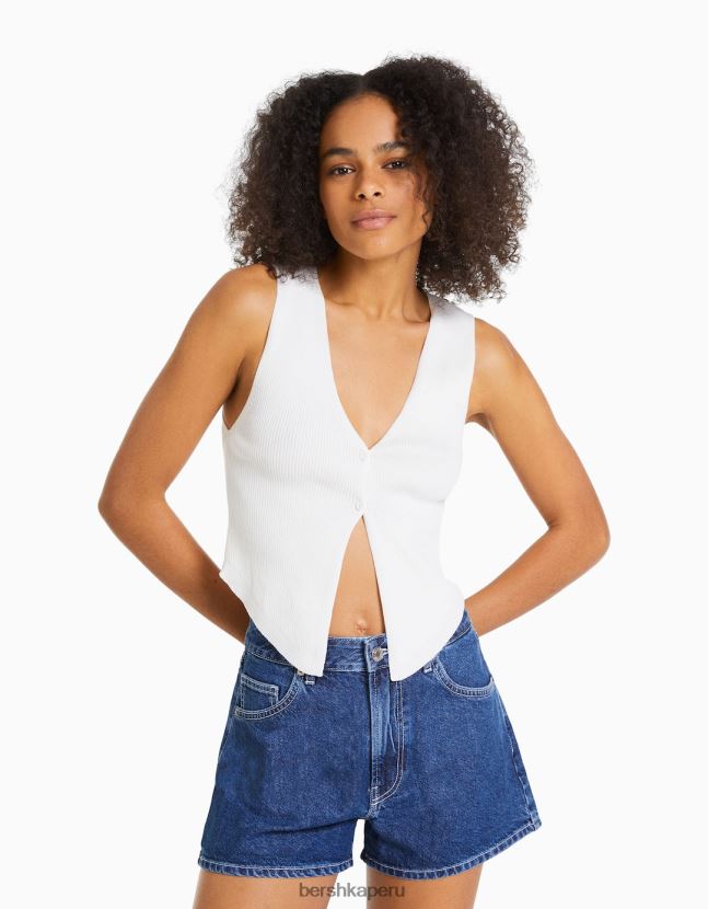 azul Bershka mujer shorts de mezclilla mom fit 806J6B1684