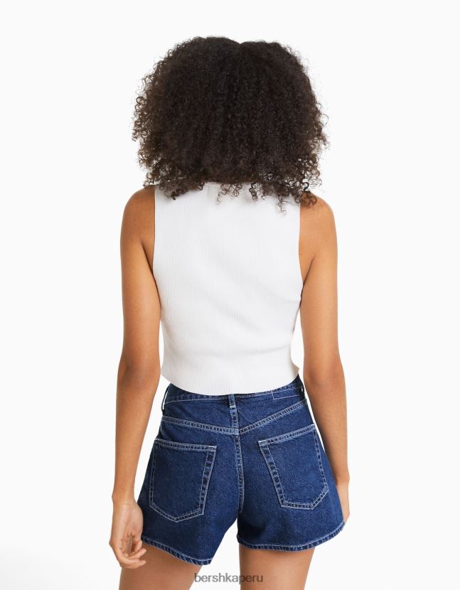 azul Bershka mujer shorts de mezclilla mom fit 806J6B1684