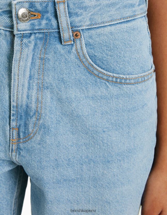 azul claro Bershka mujer bermudas de mezclilla vintage 806J6B1705