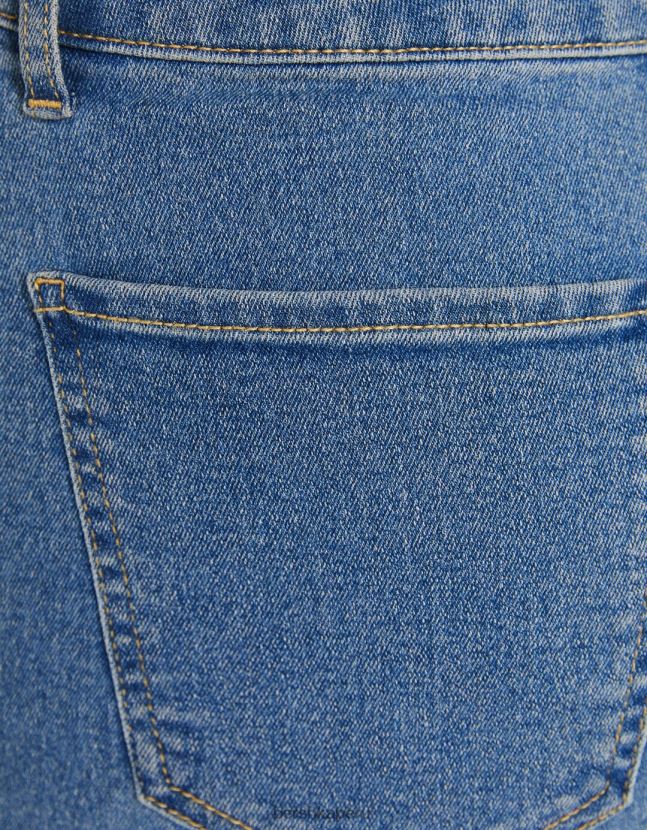 azul claro Bershka mujer shorts de mezclilla elásticos de tiro alto 806J6B1732