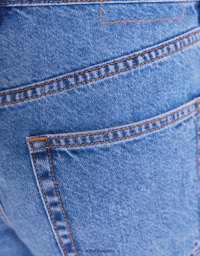 azul claro Bershka mujer shorts de mezclilla mom fit 806J6B1683