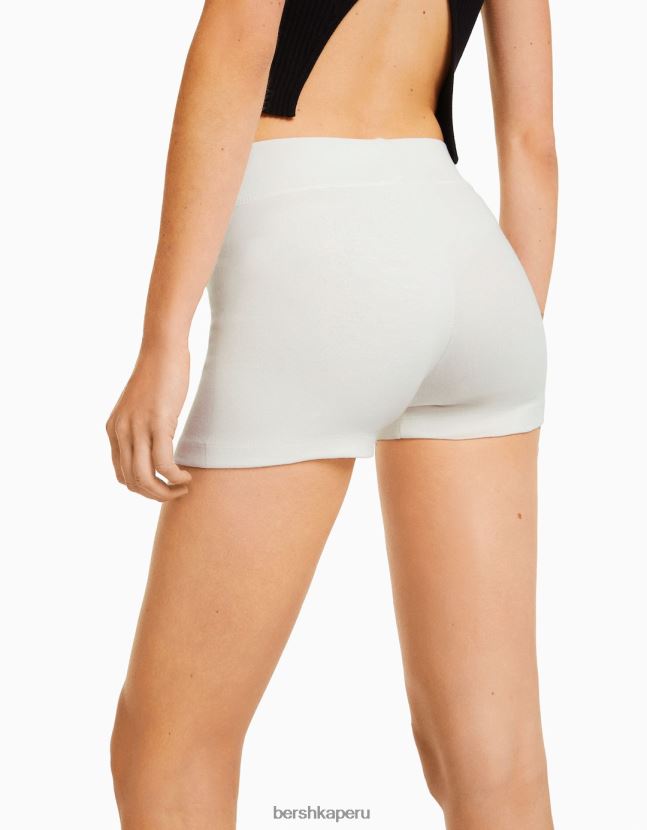 blanco Bershka mujer shorts cortos 806J6B1704