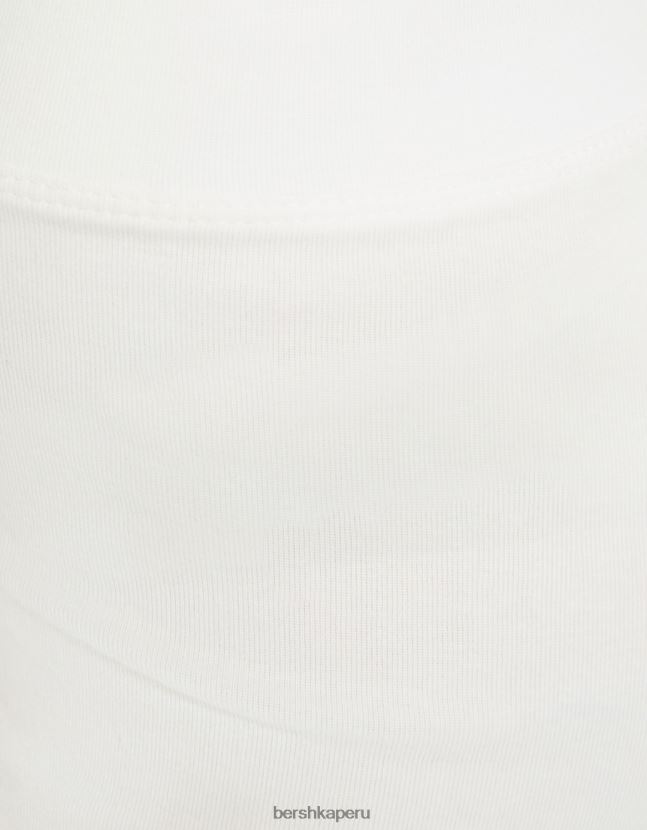 blanco Bershka mujer shorts cortos 806J6B1704