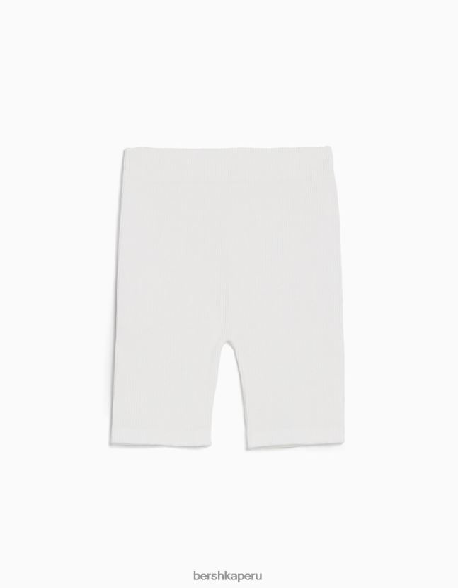 crema Bershka mujer shorts tipo legging de canalé sin costuras 806J6B1703