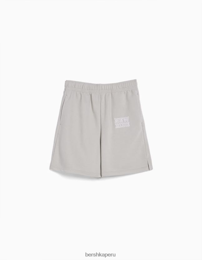 gris Bershka mujer pantalones cortos de algodón afelpados 806J6B1729