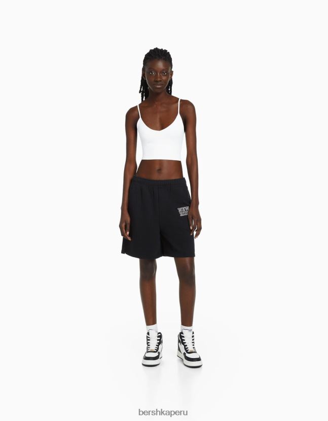 gris Bershka mujer pantalones cortos de algodón afelpados 806J6B1731