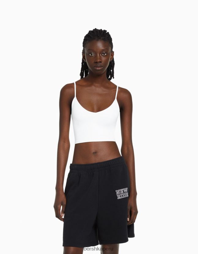 gris Bershka mujer pantalones cortos de algodón afelpados 806J6B1731