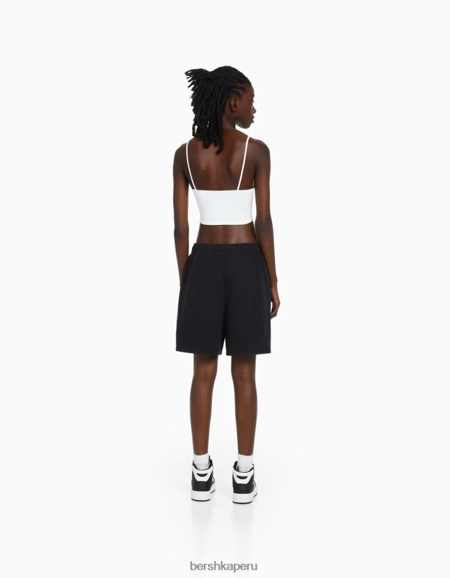 gris Bershka mujer pantalones cortos de algodón afelpados 806J6B1731