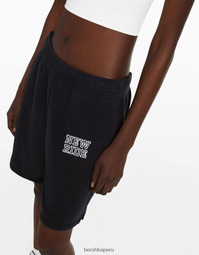 gris Bershka mujer pantalones cortos de algodón afelpados 806J6B1731