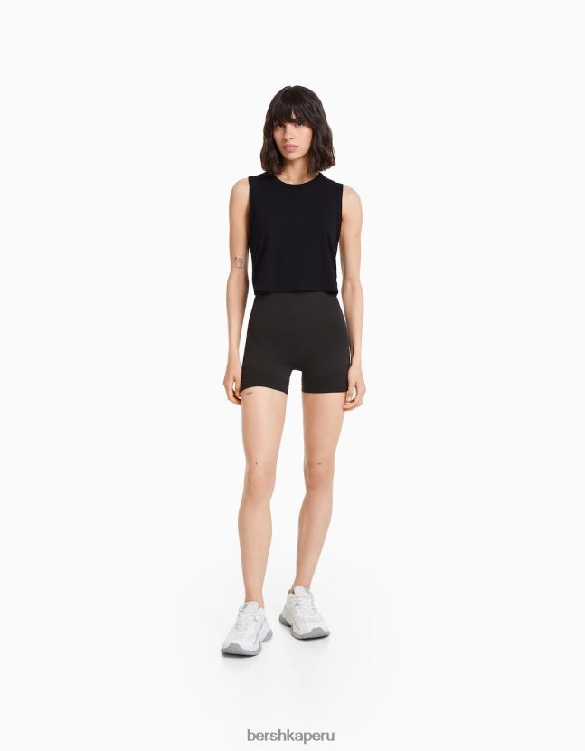 gris oscuro Bershka mujer shorts tipo legging push up sin costuras 806J6B1464