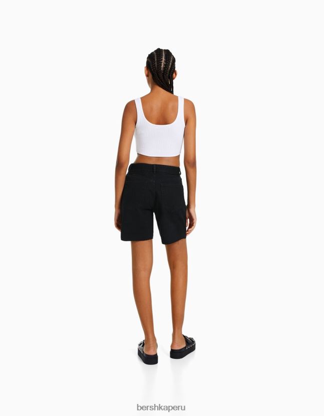 negro Bershka mujer bermudas de mezclilla vintage 806J6B1691