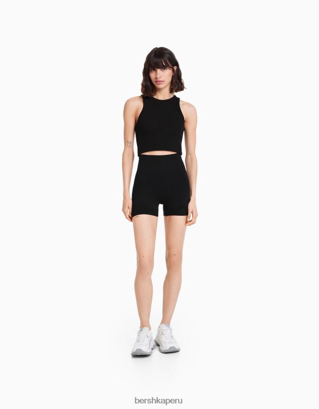 negro Bershka mujer shorts tipo legging push up sin costuras 806J6B1462