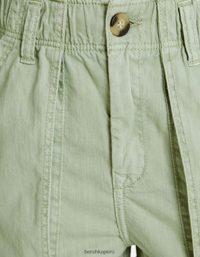 verde Bershka mujer bermudas de algodón con diseño de bolsa de papel 806J6B1688