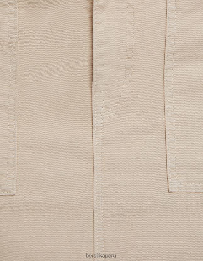 arena Bershka mujer falda larga de carpintero de algodón 806J6B1373