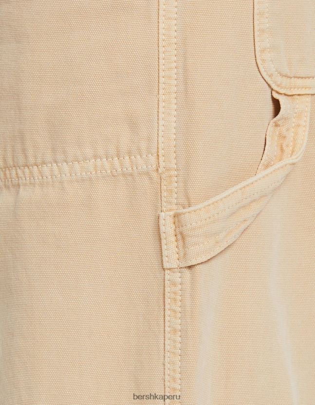 arena Bershka mujer pantalones de carpintero holgados de lona 806J6B1317