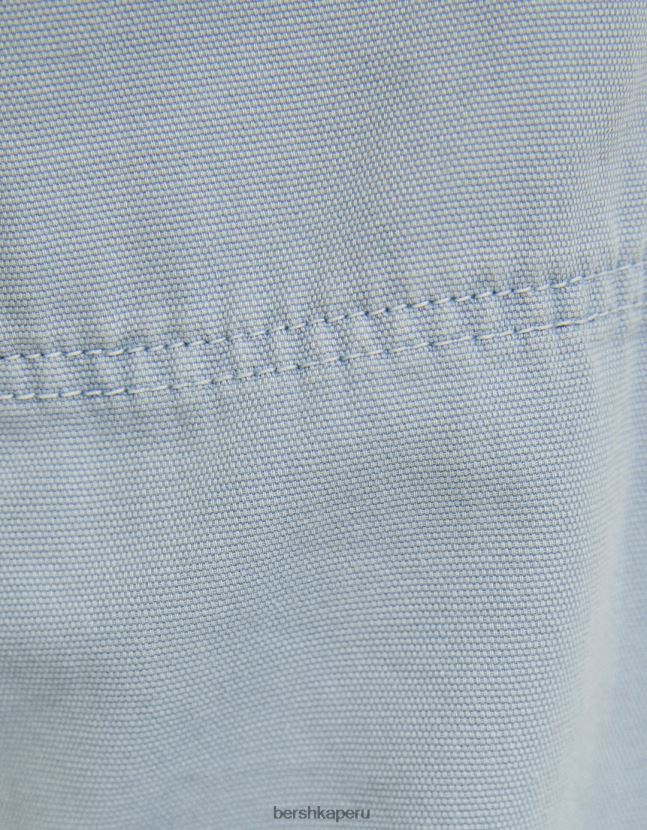 azul Bershka mujer pantalones de carpintero holgados de lona 806J6B1318