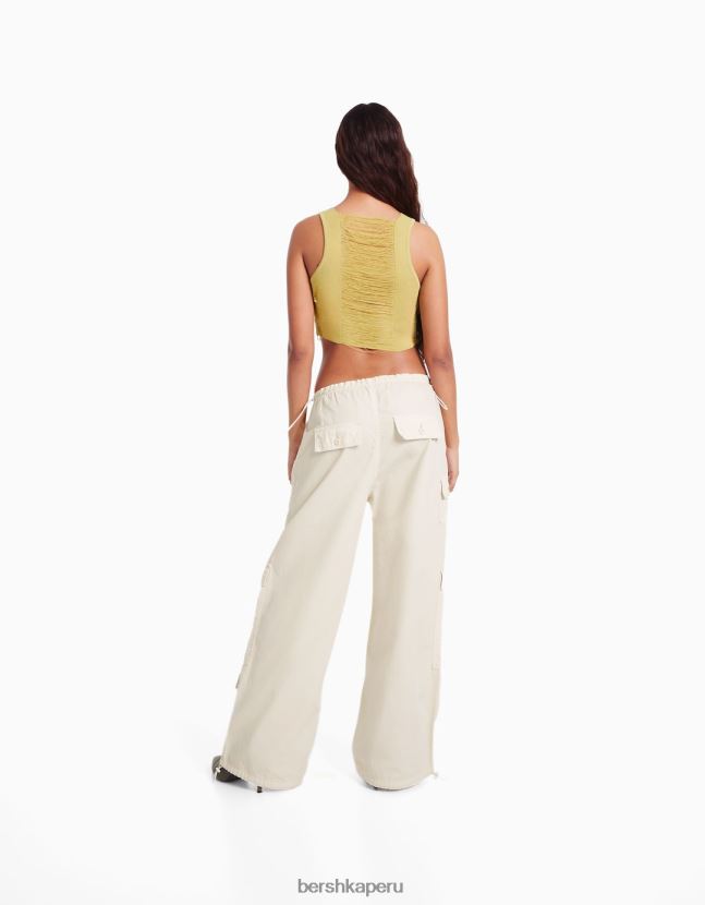blanquecino Bershka mujer pantalones de paracaídas de carga 806J6B1300