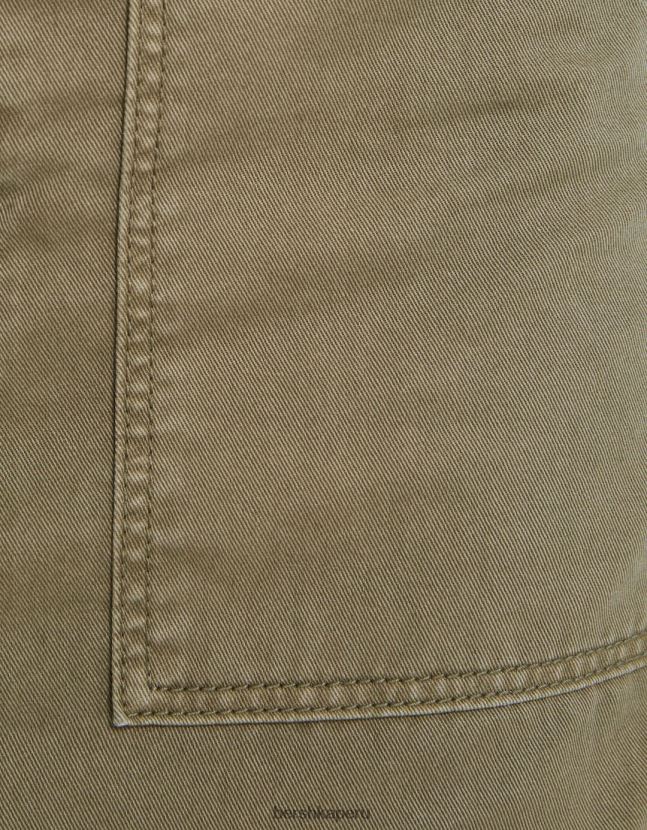 caqui Bershka mujer falda midi de carpintero de algodón 806J6B1372