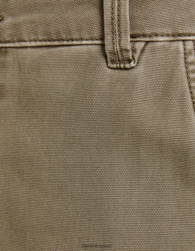 caqui Bershka mujer pantalones de carpintero holgados de lona 806J6B1320