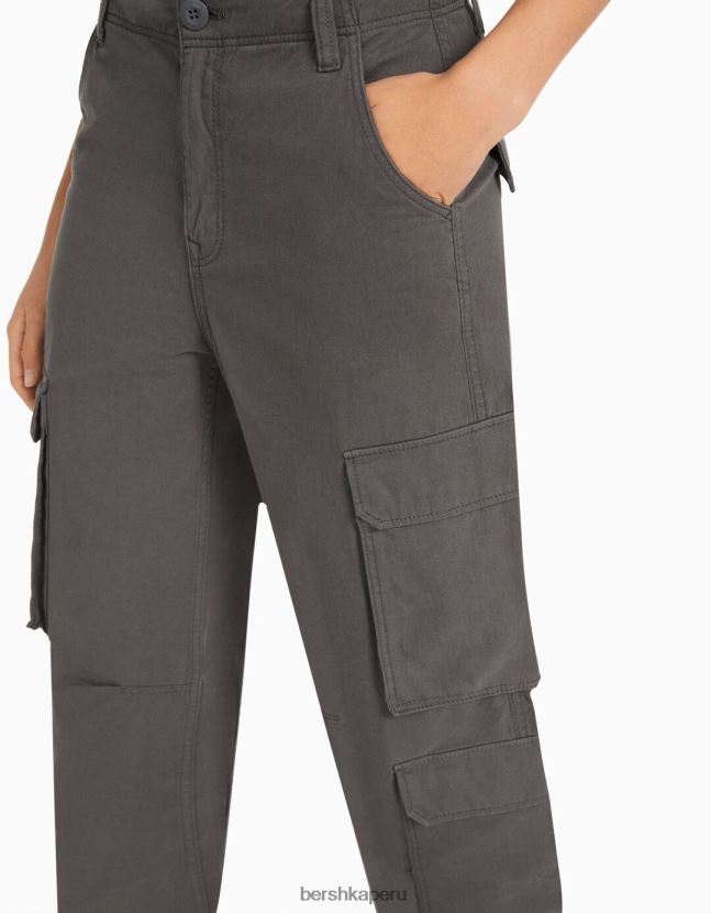 exclusivo Bershka mujer pantalones cargo de sarga ajustables con múltiples bolsillos 806J6B1293