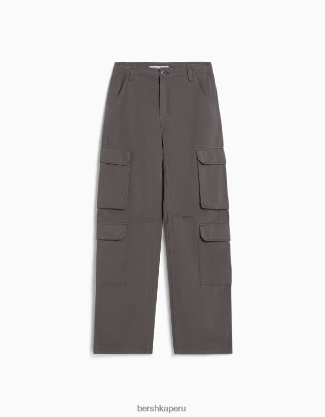 exclusivo Bershka mujer pantalones cargo de sarga ajustables con múltiples bolsillos 806J6B1293