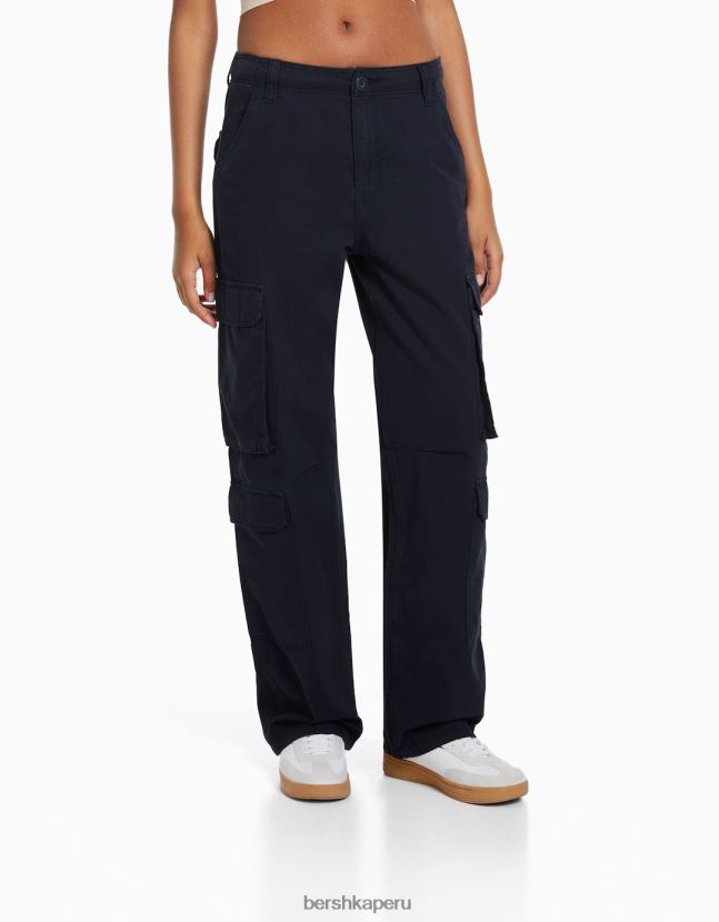 exclusivo Bershka mujer pantalones cargo de sarga ajustables con múltiples bolsillos 806J6B1323