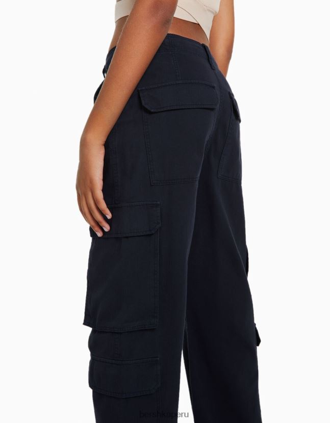 exclusivo Bershka mujer pantalones cargo de sarga ajustables con múltiples bolsillos 806J6B1323