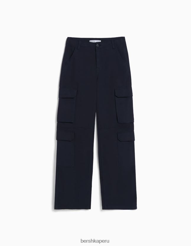 exclusivo Bershka mujer pantalones cargo de sarga ajustables con múltiples bolsillos 806J6B1323