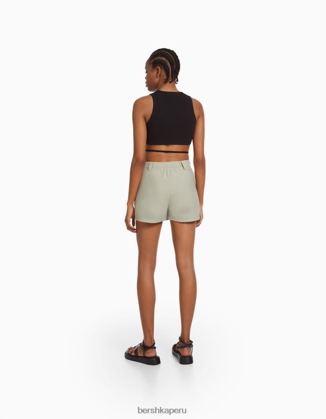 gris Bershka mujer falda pantalón tipo cargo 806J6B1389