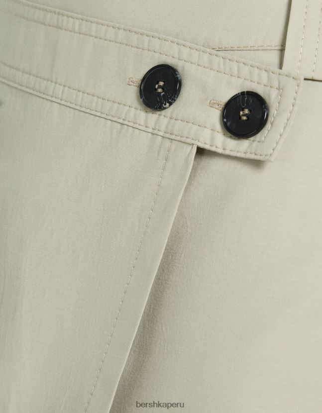 gris Bershka mujer falda pantalón tipo cargo 806J6B1389