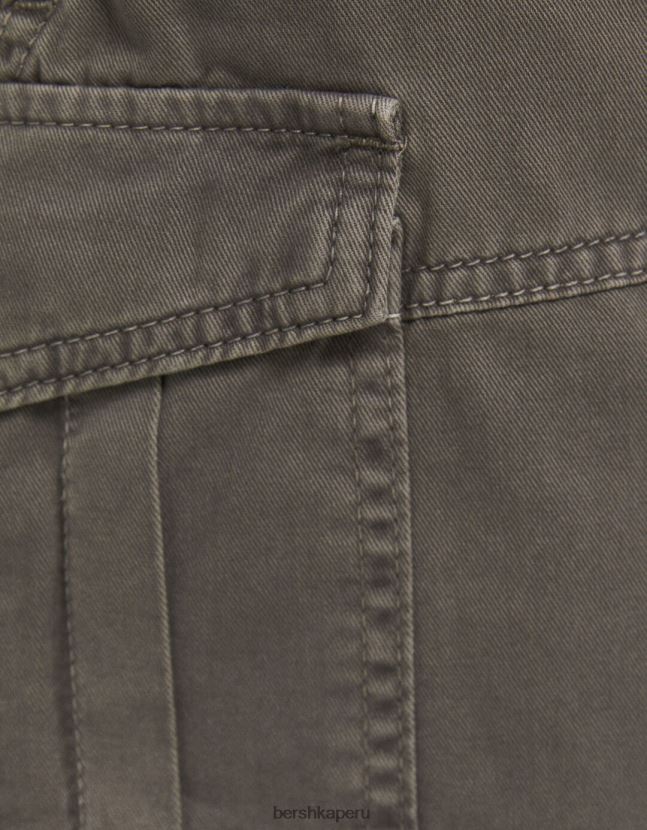 gris oscuro Bershka mujer minifalda cargo de algodón 806J6B1369