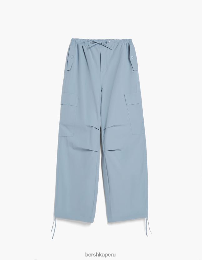 lavado azul Bershka mujer pantalones de chándal tipo paracaídas de nailon sintético 806J6B1327