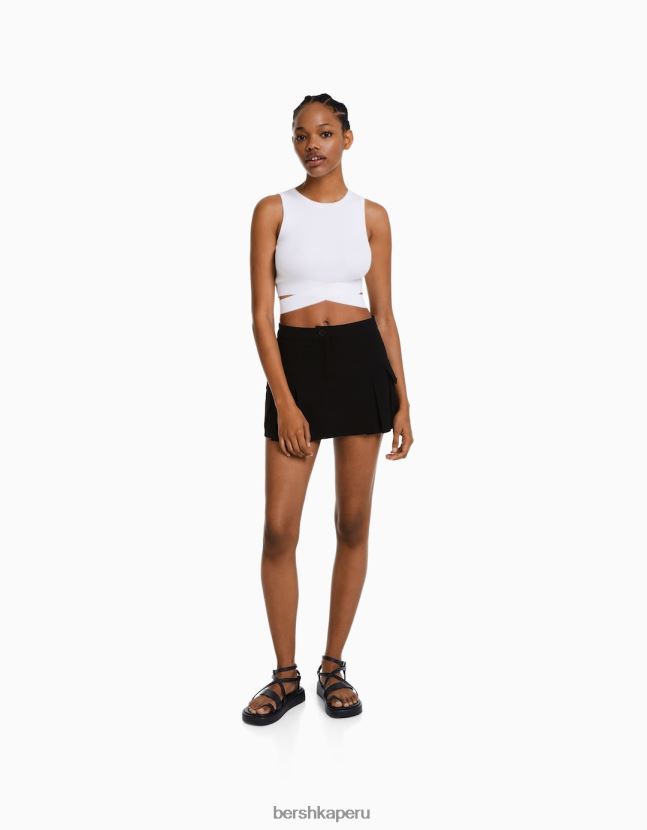 negro Bershka mujer falda pantalón cargo de sastre con bolsillos 806J6B1367