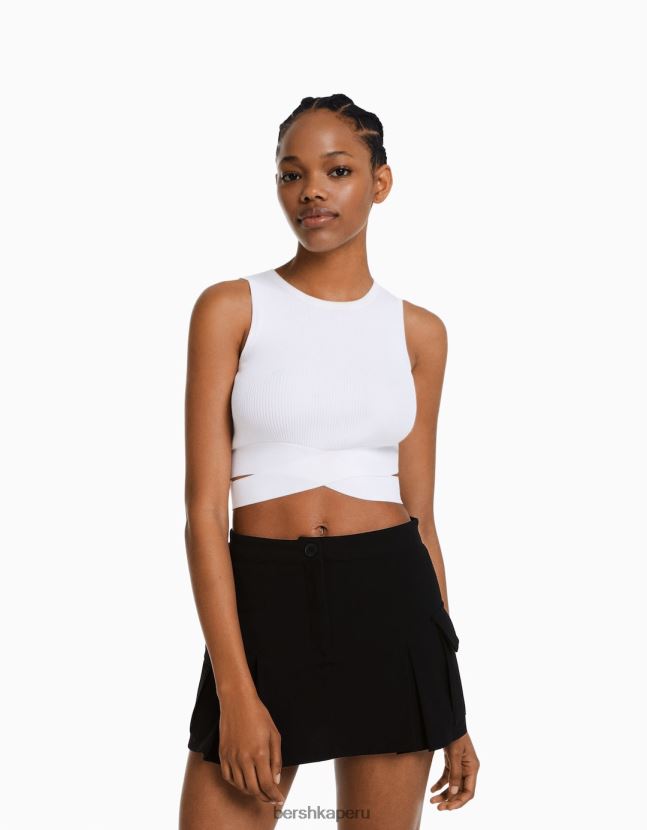 negro Bershka mujer falda pantalón cargo de sastre con bolsillos 806J6B1367