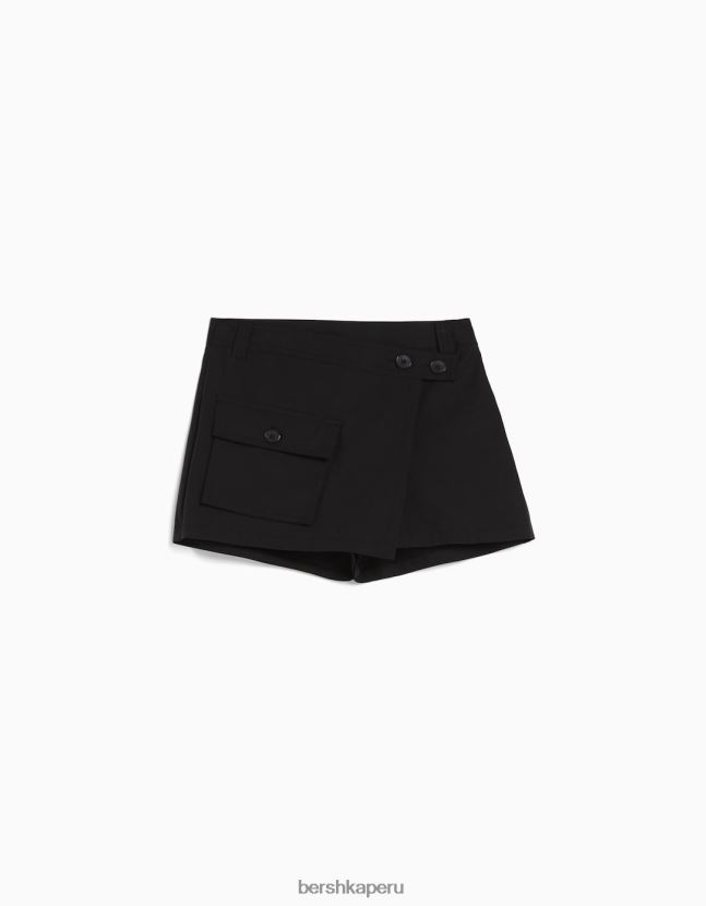 negro Bershka mujer falda pantalón tipo cargo 806J6B1390