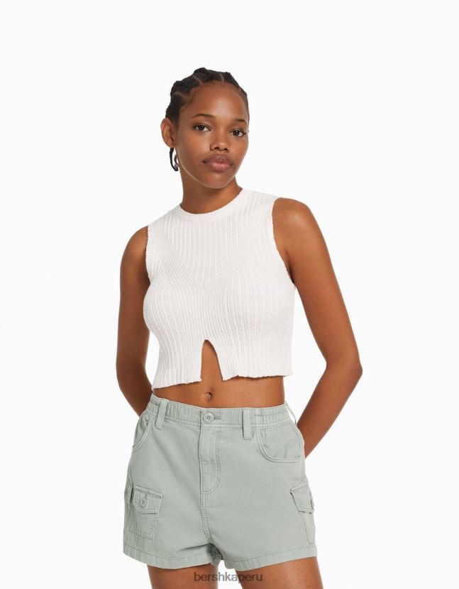 verde Bershka mujer bermudas multi cargo de algodón 806J6B1381
