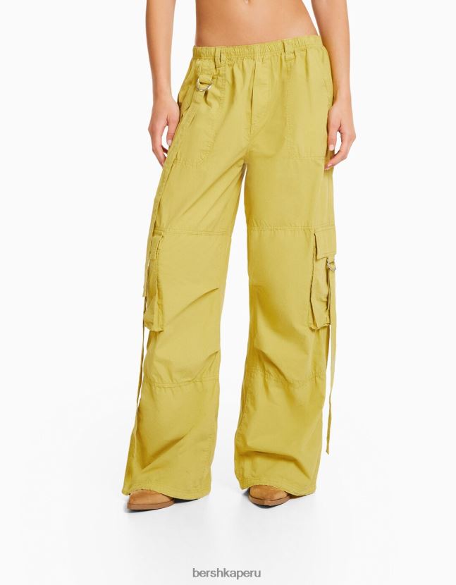 verde Bershka mujer pantalones cargo de pulpo de sarga 806J6B1328