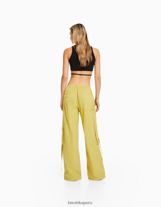 verde Bershka mujer pantalones cargo de pulpo de sarga 806J6B1328