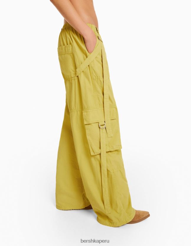 verde Bershka mujer pantalones cargo de pulpo de sarga 806J6B1328