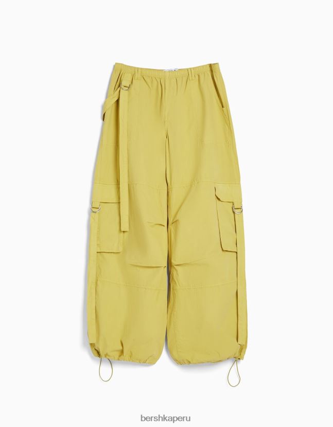 verde Bershka mujer pantalones cargo de pulpo de sarga 806J6B1328