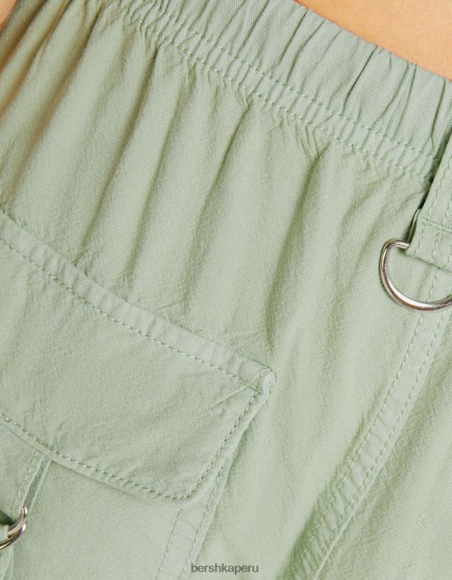 verde Bershka mujer pantalones cargo de pulpo rústico 806J6B1308