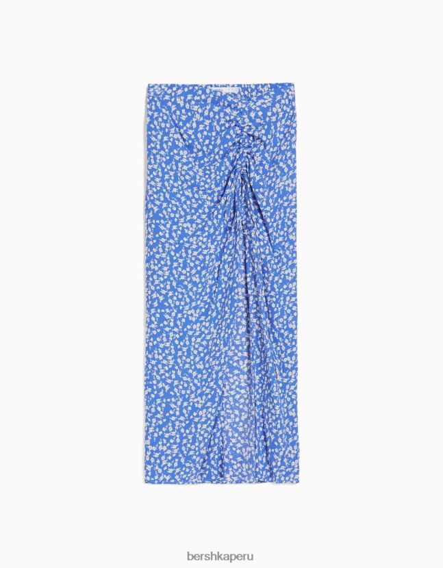 azul Bershka mujer falda midi con estampado floral 806J6B1629